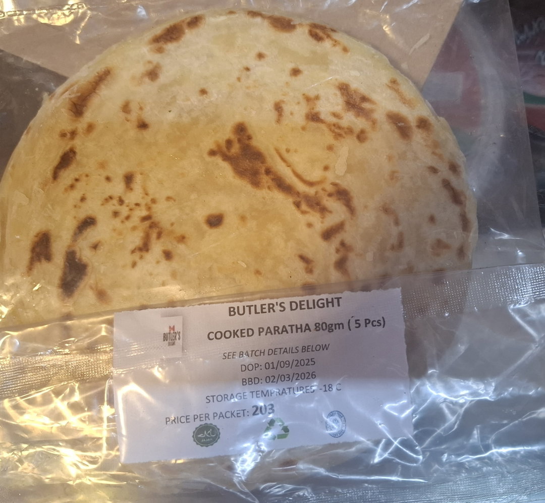 Butler's delight frozen paratha 5pcs
