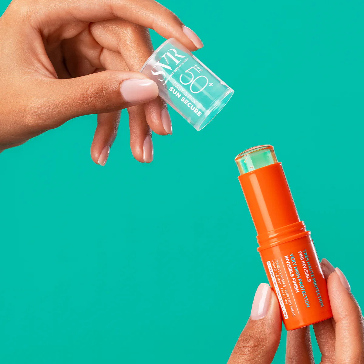SVR SUN SECURE - Easy Stick Solaire Fini Invisible SPF50+ - Visage, Lèvres, Zones Exposées - Peaux Sensibles