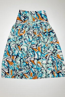 Falda midi estampada multicolor - Size L