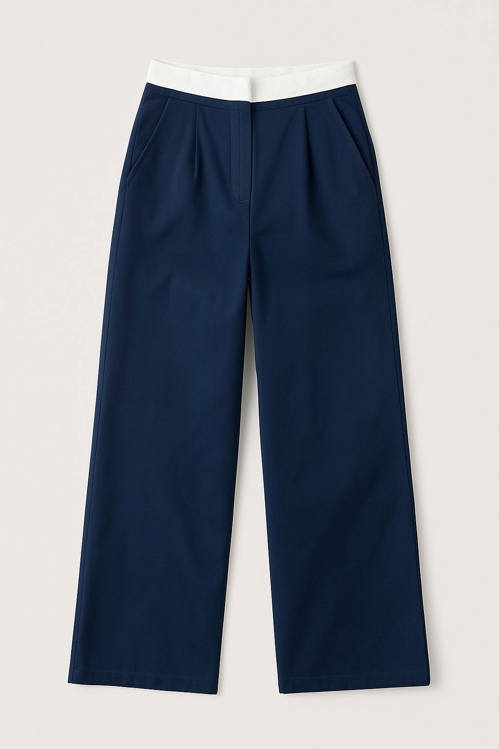 Pantalón azul marino con pretina blanca - Size L