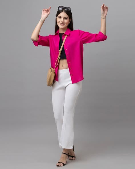 Camisa de corte regular fucsia Alfani _4