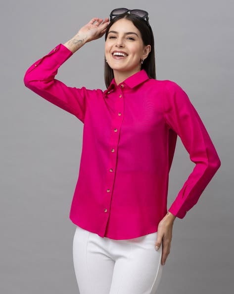 Camisa de corte regular fucsia Alfani _2