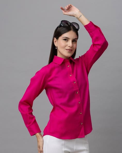 Camisa de corte regular fucsia Alfani _1