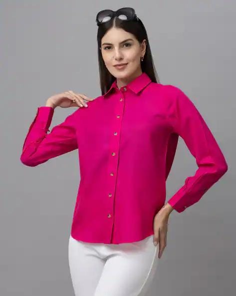 Camisa de corte regular fucsia Alfani