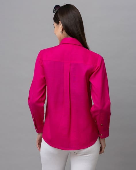 Camisa de corte regular fucsia Alfani _3