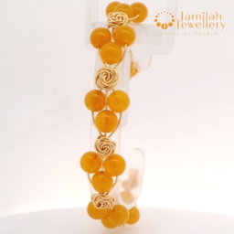 Bangle 18K with Amber Stone