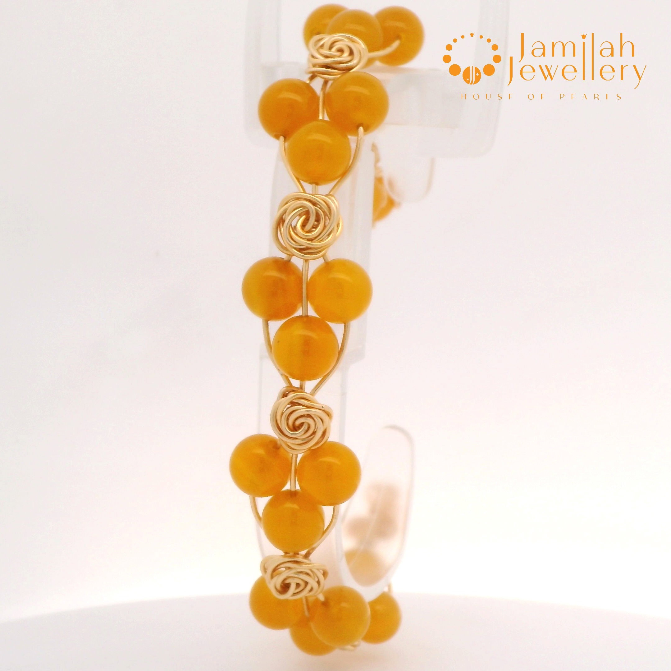 Bangle 18K with Amber Stone