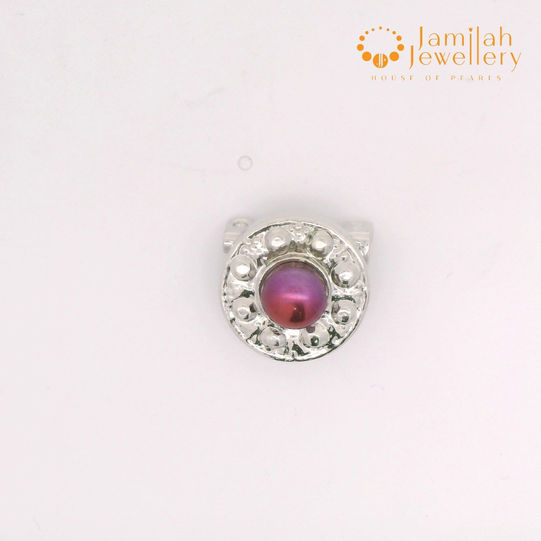 Baby Brooch Rhodium Plated Freshwater Pearls