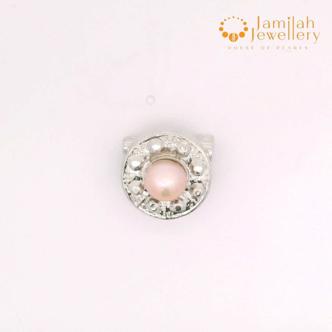 Baby Brooch Rhodium Plated Fresh Water Pearls