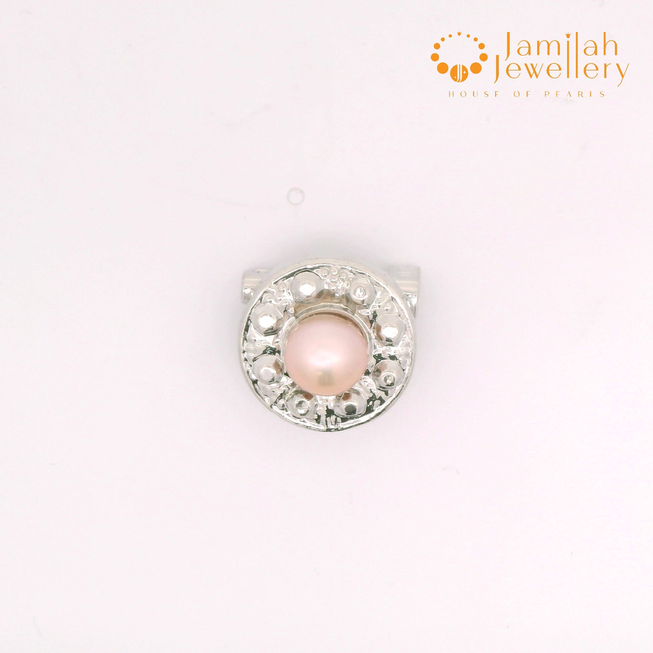 Baby Brooch Rhodium Plated Fresh Water Pearls