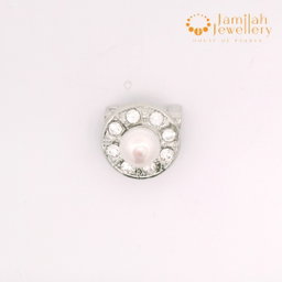 Baby Brooch Rhodium Plated Fresh Water Pearls