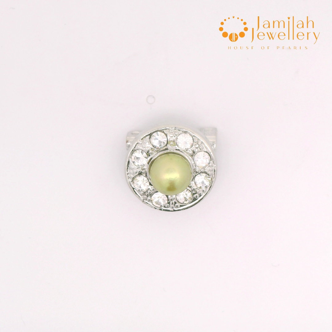 Baby Brooch Rhodium Plated Freshwater Pearls
