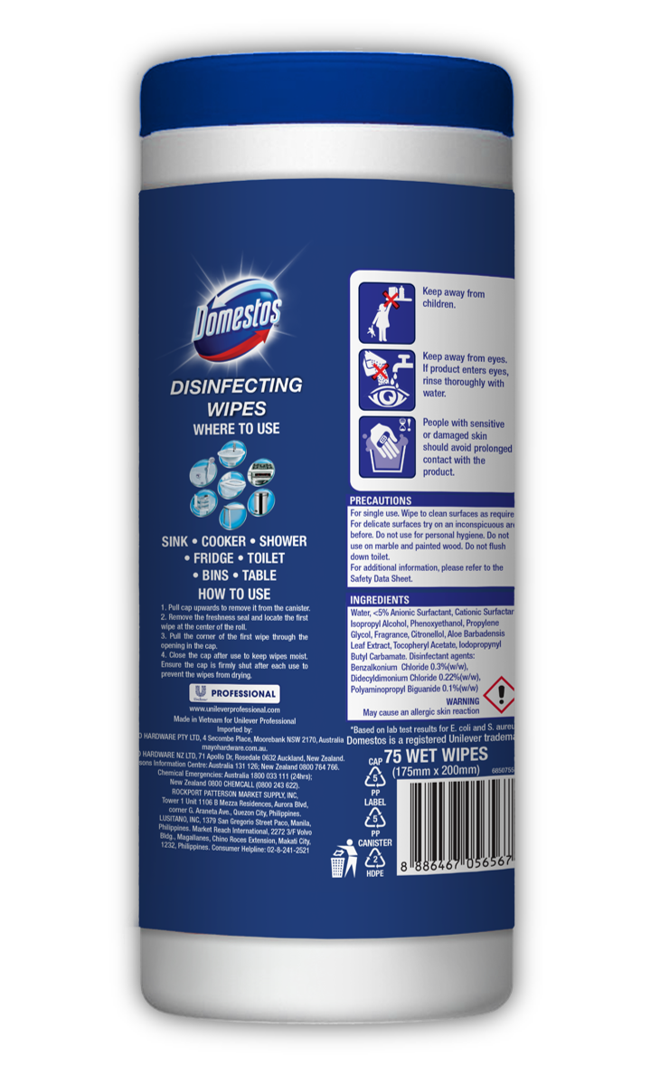 [BUNDLE DEAL] Domestos Anti-Bacterial Wipes x 2pcs_1