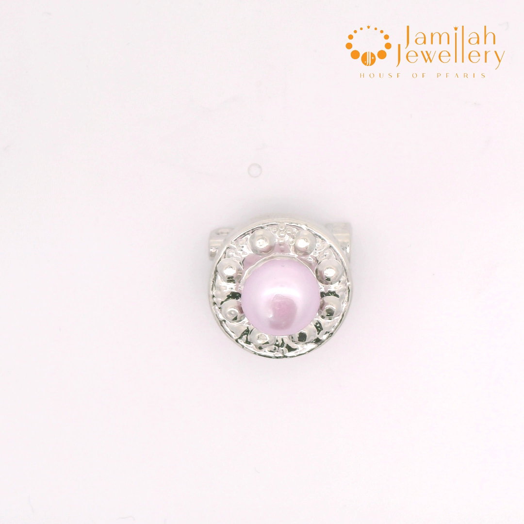 Baby Brooch Rhodium Plated Freshwater Pearls