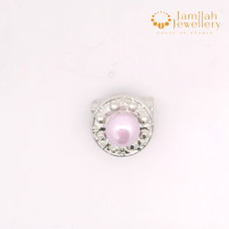 Baby Brooch Rhodium Plated Freshwater Pearls