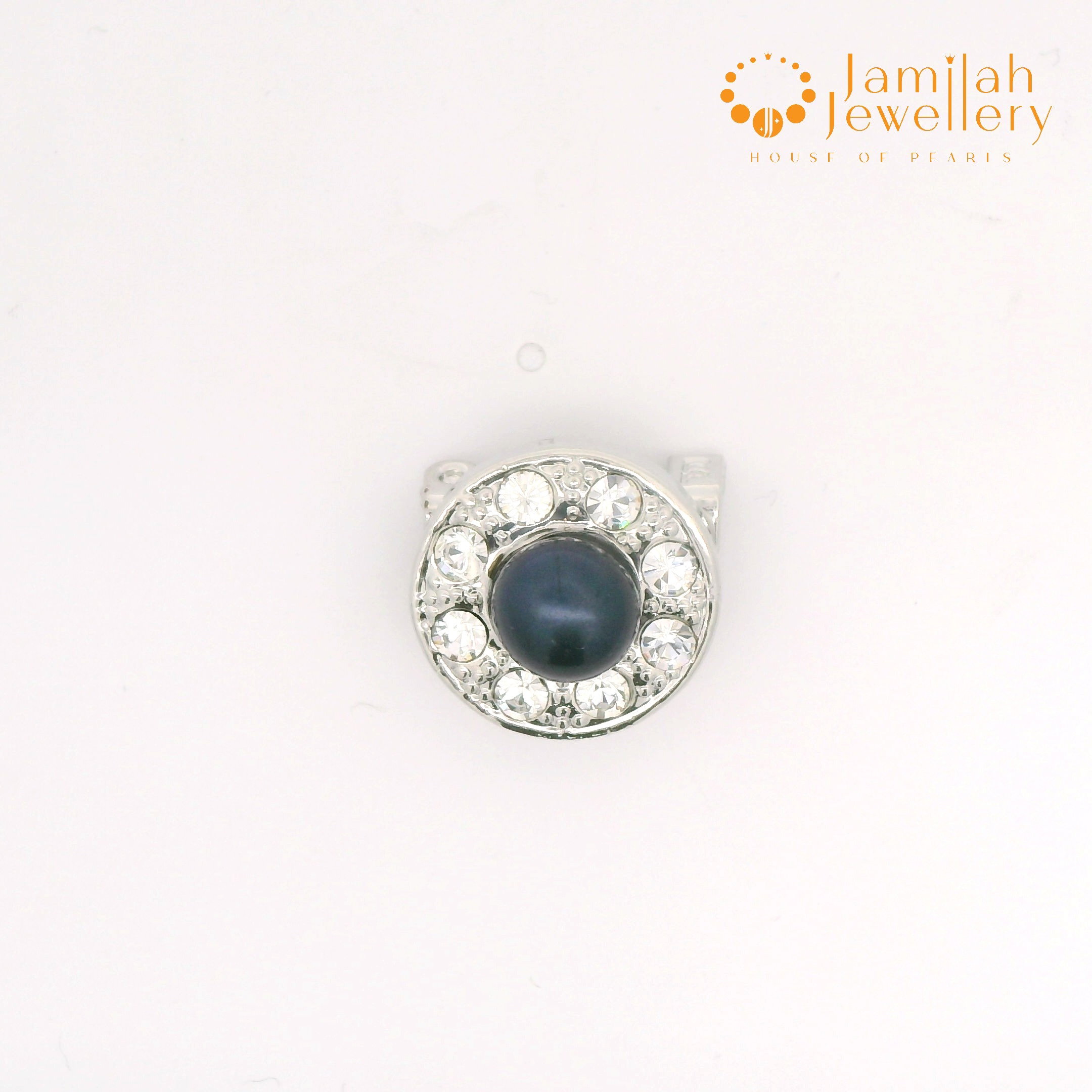 Baby Brooch Rhodium Plated Freshwater Pearls