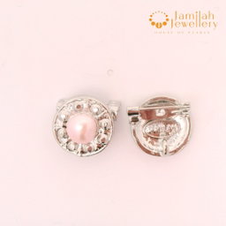 Baby Brooch Rhodium Plated Freshwater Pearls