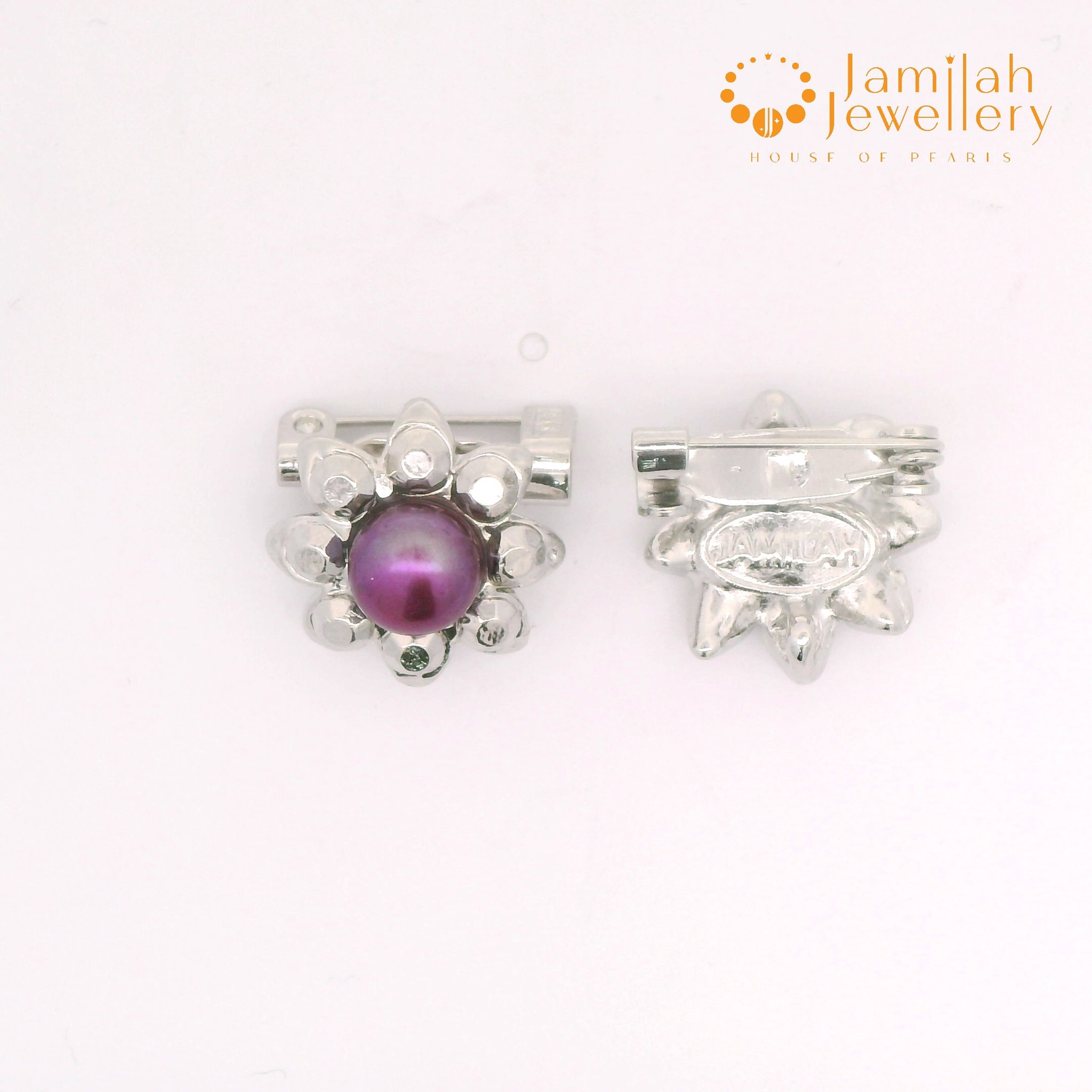 Baby Brooch Rhodium Plated Freshwater Pearls_0