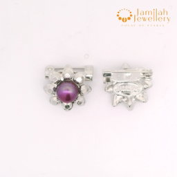 Baby Brooch Rhodium Plated Freshwater Pearls