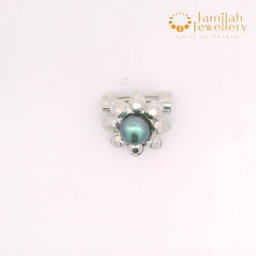 Baby Brooch Rhodium Plated Freshwater Pearls