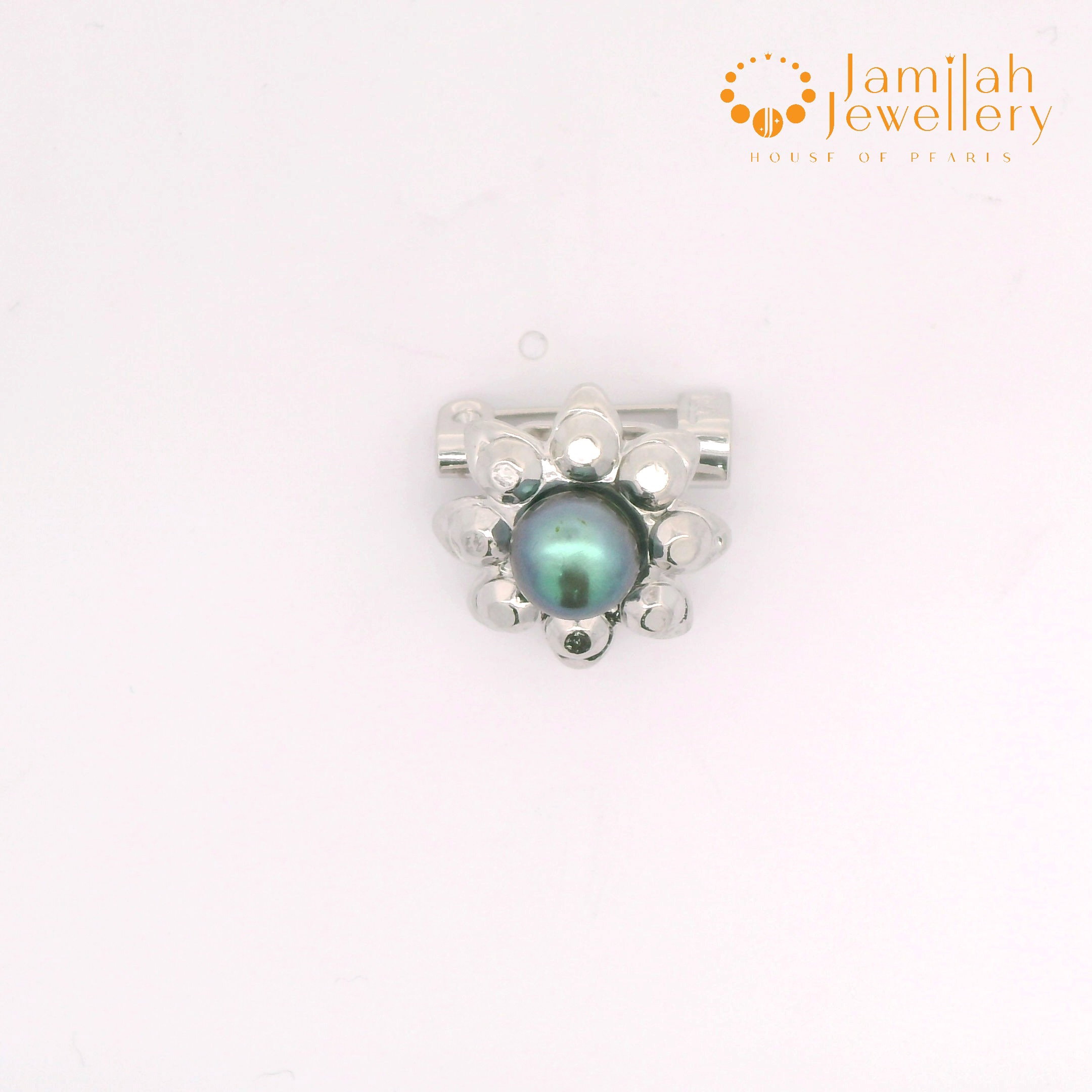 Baby Brooch Rhodium Plated Freshwater Pearls