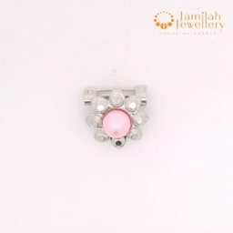 Baby Brooch Rhodium Plated Freshwater Pearls