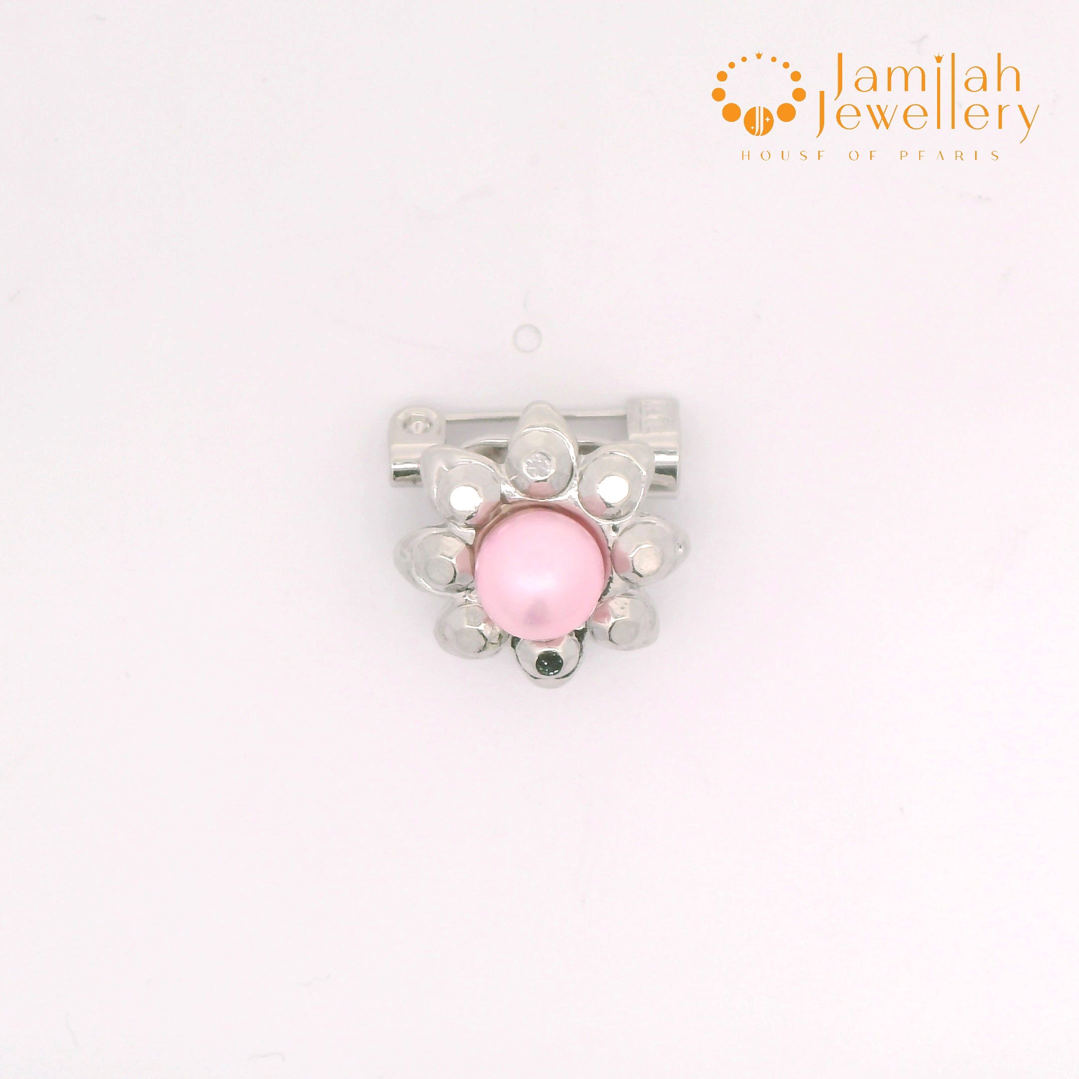 Baby Brooch Rhodium Plated Freshwater Pearls