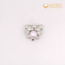 Baby Brooch Rhodium Plated Freshwater Pearls