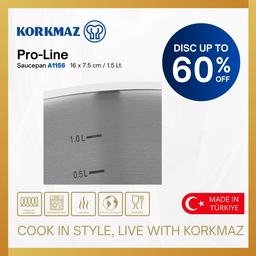 KORKMAZ SAUCEPAN PRO-LINE 16CM PANCI ANTI LENGKET PREMIUM DAN PANCI INDUKSI