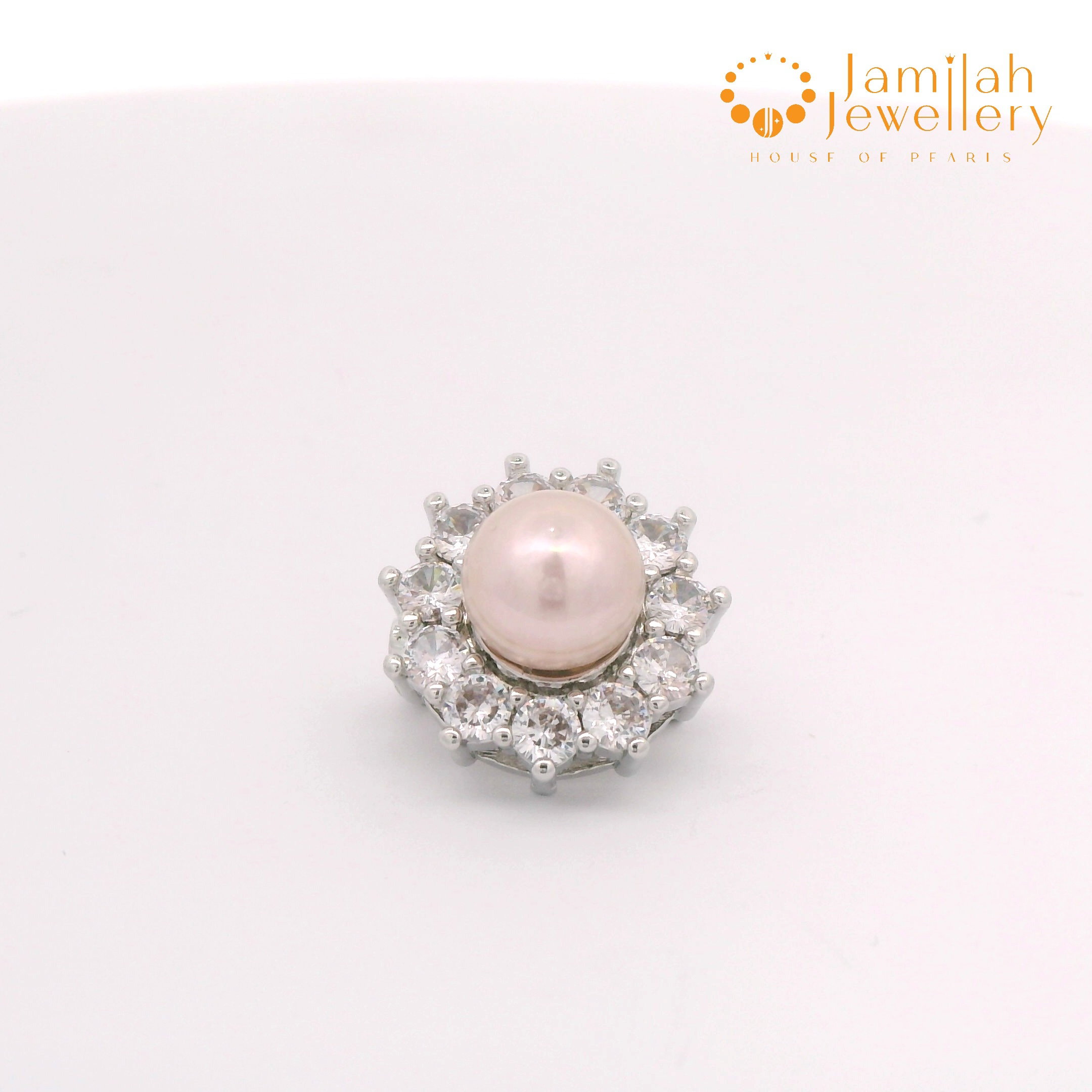 Baby Brooch Rhodium Plated Freshwater Pearl