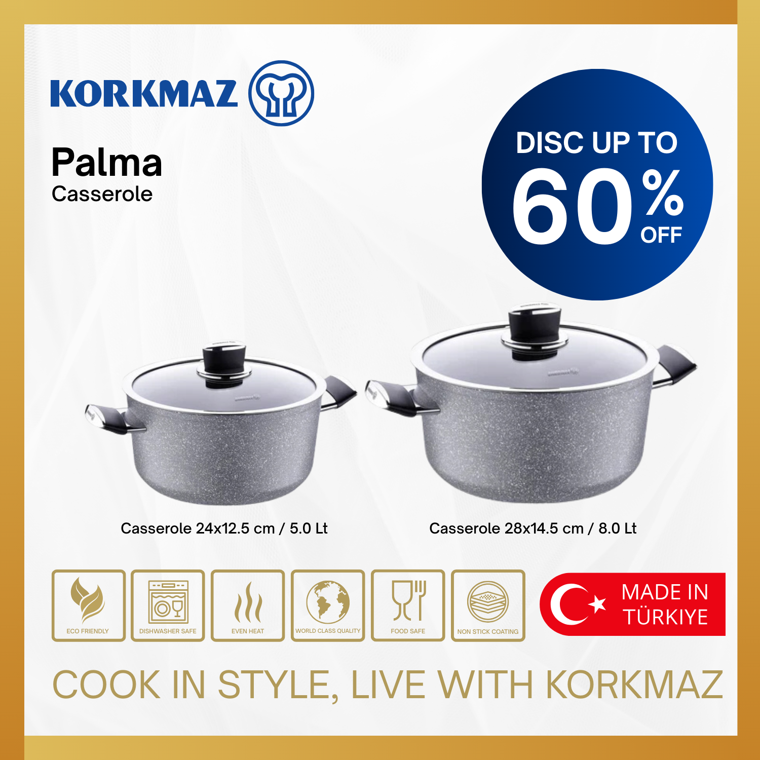 PANCI CASSEROLE KORKMAZ PALMA PANCI ANTI LENGKET PREMIUM TAHAN LAMA DAN COCOK UNTUK INDUKSI_0