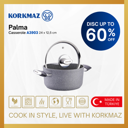 PANCI CASSEROLE KORKMAZ PALMA PANCI ANTI LENGKET PREMIUM TAHAN LAMA DAN COCOK UNTUK INDUKSI