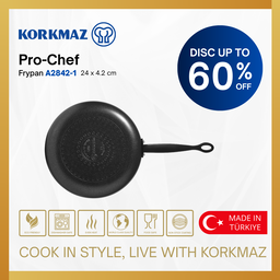 FRYPAN INDUKSI KORKMAZ PRO-CHEF FRYPAN 24 x 4.2 cm / 1.5 Lt. FRYPAN ANTI LENGKET PREMIUM COOKING WARE NON-STICK,