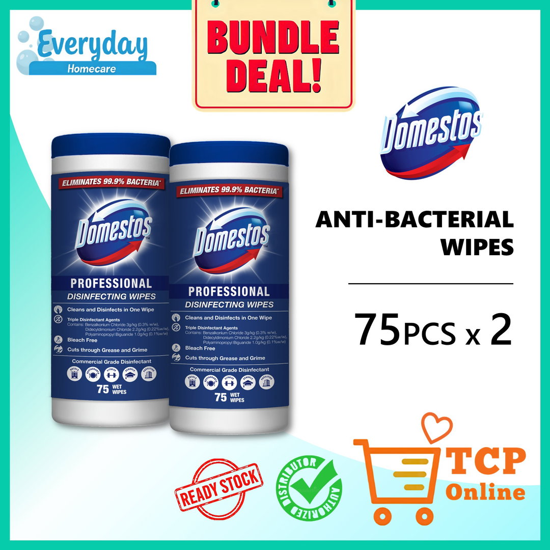 [BUNDLE DEAL] Domestos Anti-Bacterial Wipes x 2pcs