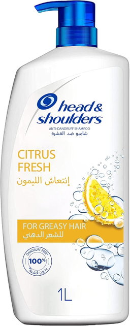 Head & Shoulders citrus fresh anti dandruff shampoo, oil control of greasy hair