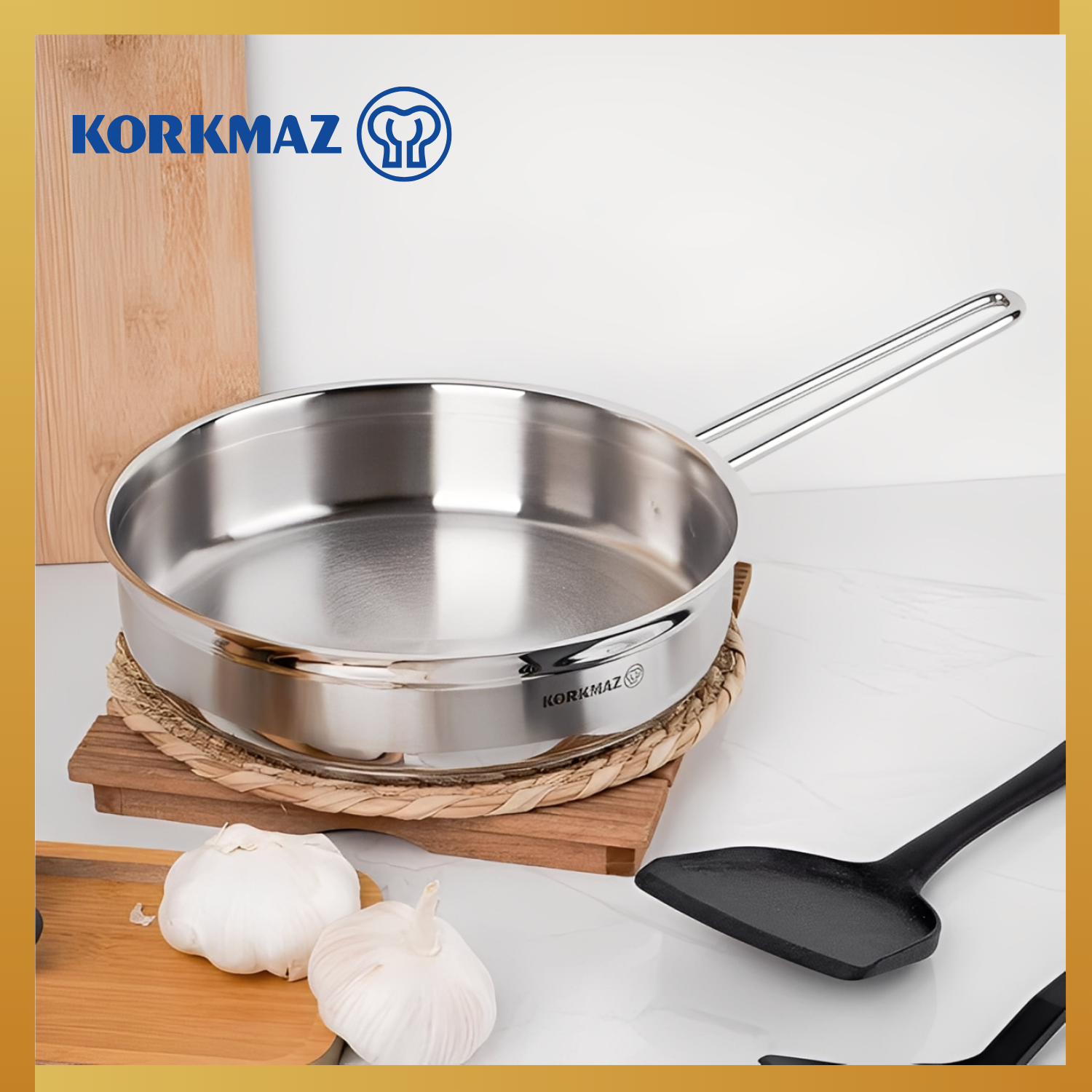 KORKMAZ ALFA FRYPAN 26 x 6 cm / 3.0 Lt. NON-STICK PREMIUM COOKING WARE, SUITABLE FOR INDUCTION KITCHENWARE _2