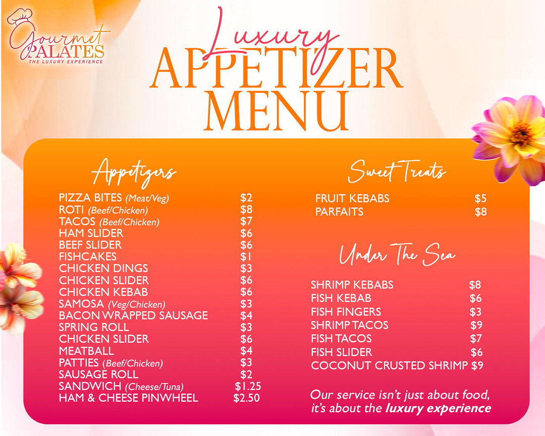LUXURY APPETIZER MENU