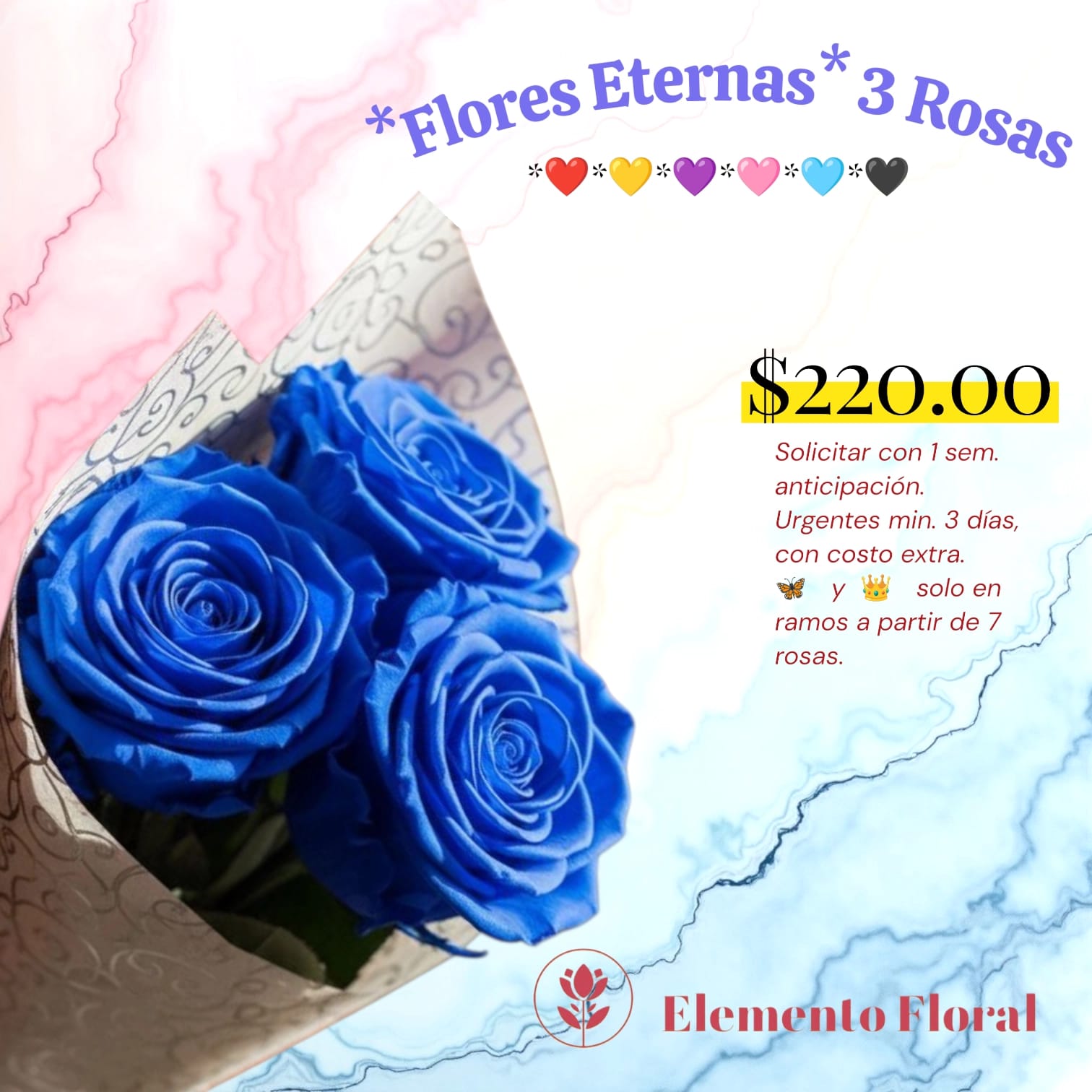 FLORES ETERNAS DE 3 ROSAS_0