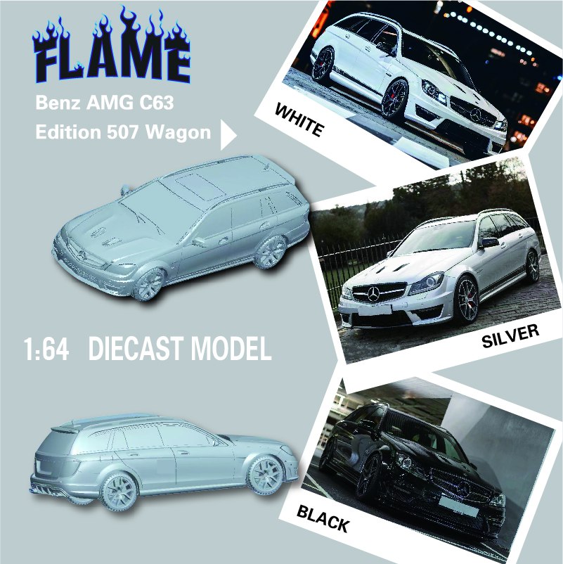 FLAME MODEL 1/64 MERCEDES W204 C63 FL EDITION 507 WAGON