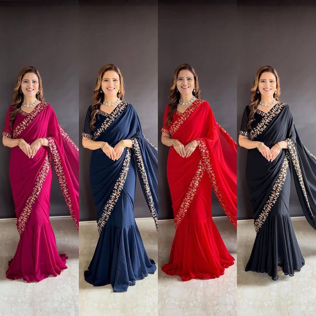 Georgette Anarkili Saree_0