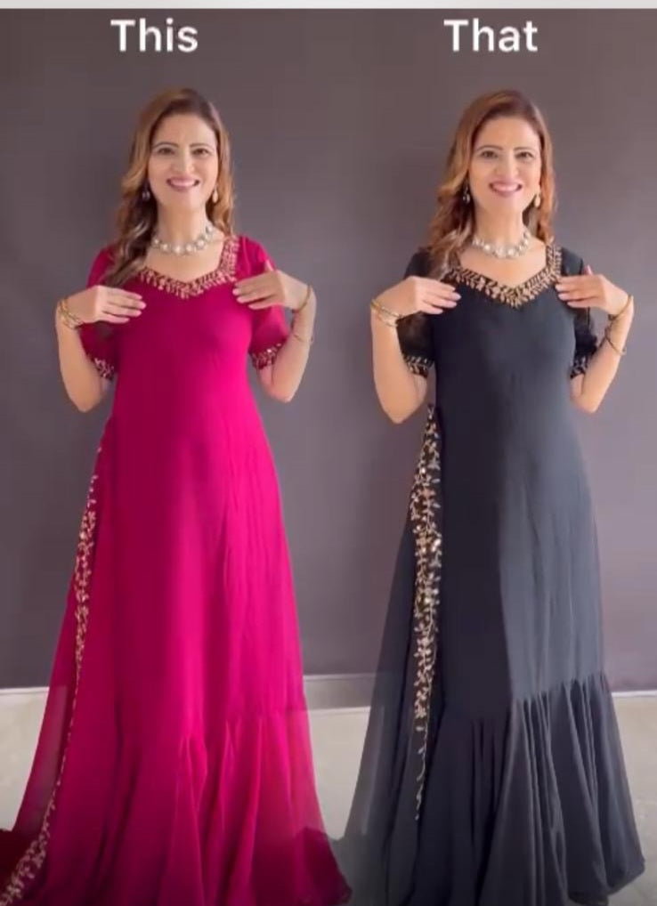 Georgette Anarkili Saree_2