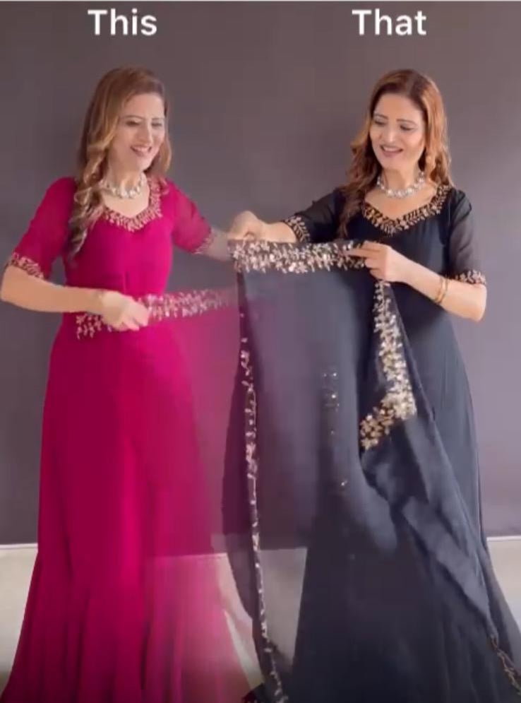 Georgette Anarkili Saree_3