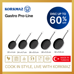 WAJAN KORKMAZ GASTRO PROLINE FRYPAN PREMIUM STAINLESS STEEL NON-STICK, SUITABLE FOR INDUCTION
