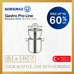 MANGKOK KORKMAZ PROLINE MIXING BOWL SERIES PREMIUM STAINLESS STEEL DEEP AND MULTI PURPOSE FOR BAKING & COOKING