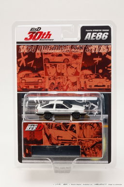 HOBBY JAPAN MODEL 1/64 TOYOTA SPRINTER TRUENO AE86 / INITIAL-D TAKUMI FUJIWARA VS KEISUKE TAKAHASHI (BLISTER PACK)
