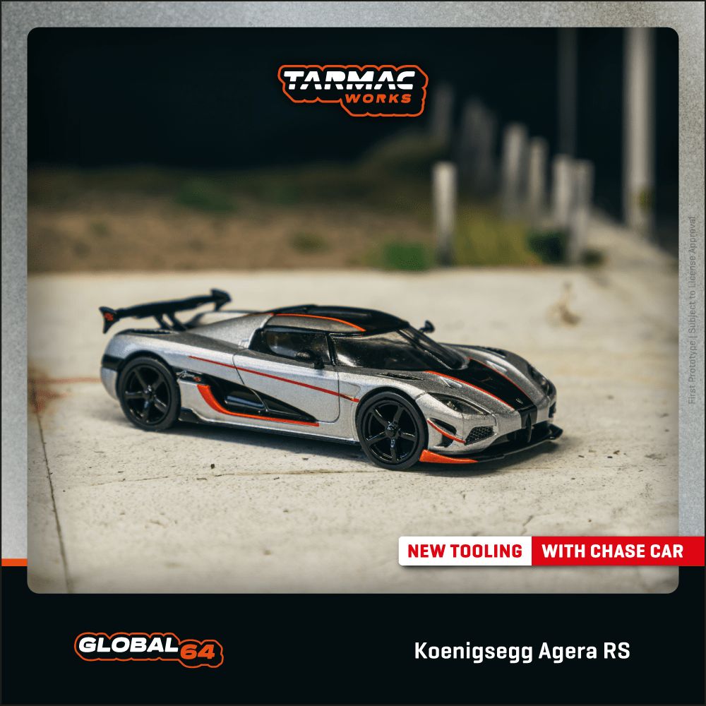 TARMAC WORKS MODEL 1/64 KOENIGSEGG AGERA RS - MOON SILVER BLACK_0