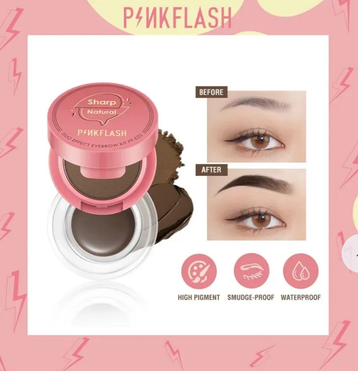 Eyebrow gel & powder kit بنك فلاش كت جل حاجب