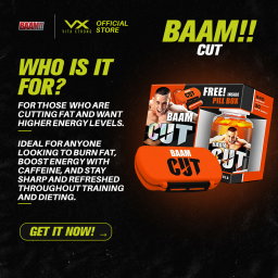 BAAM!! CUT FAT BURNER (60 Capsules / 30 Days Supply) | Metabolism Boost, Appetite Control, Energy Support + FREE Pill Box