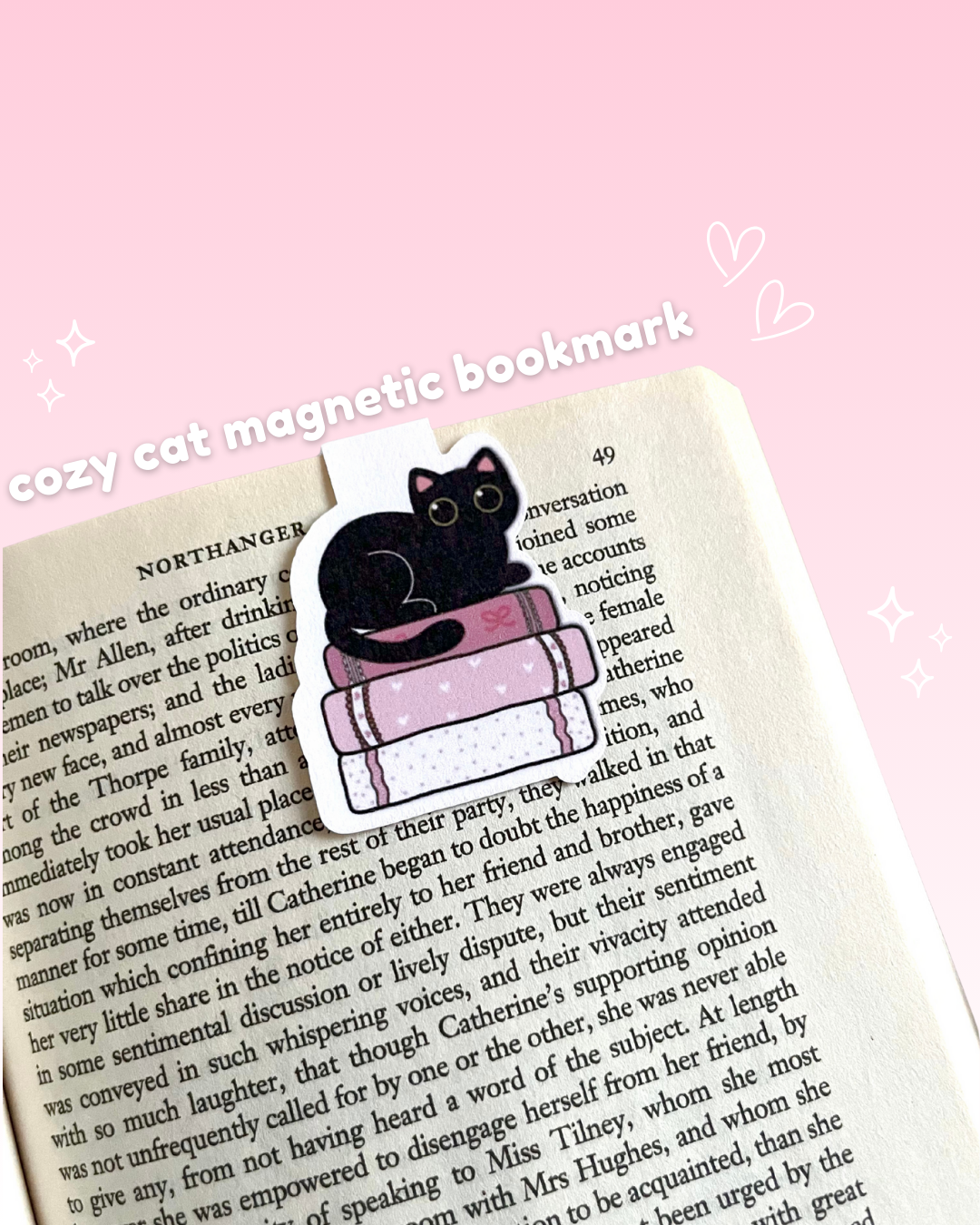 Cozy Cat Magnetic Bookmark