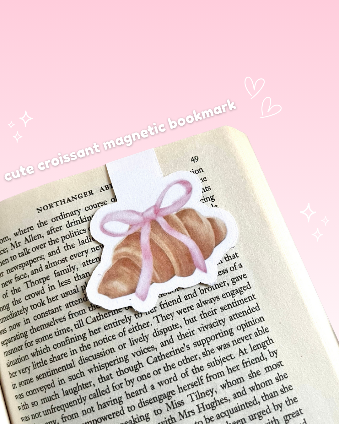 Cute Croissant Magnetic Bookmark